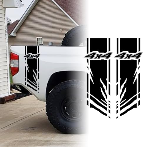 MXGAIC 2Pcs 4X4 Pickup Trucks Trunk Sticker for Most Pickup, Universal Truck Tail Decal Decoration Exterior Accessories (Glossy Black)