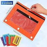 Leelosp 48 Pack Pencil Pouch for 3 Ring Binder Mesh Zipper Pencil Case Bags Assorted Colors Binder Pouches for School Writing Utensils Storage Supplies