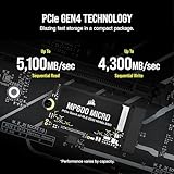 Corsair MP600 Micro 2TB M.2 NVMe PCIe x4 Gen4 SSD – M.2 2242 – Up to 7,000MB/sec Sequential Read – High-Density 3D TLC NAND – Compatible with Lenovo Legion Go and Thin PCIe 4.0 Laptops – Black