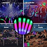 GalaGalore 100 Pcs18.5inch Foam Glow Sticks Bulk - 3 Modes Colorful Flashing Led Foam Sticks Glow in The Dark Party Supplies for Christmas Birthday Wedding Party Camping Events Carnival Concert Rave