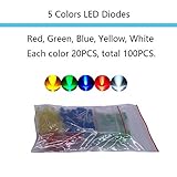 MOGAOPI Electronic Component Kit Total 1390 Pcs, LED Diodes, Metal Film Resistors, Electrolytic Capacitor Package, Common Diodes, Ceramic Capacitors, Common Transistor Assortment Box