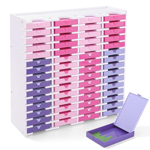 Trabricks Mate Diamond Painting Trays Tower Organizer, Diamond Painting Storage Accessories, Diamond Art Trays with Lids Shelf 60grid (without Trabricks)