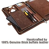 Leather Case for ipad Pro 11" Genuine Leather Multifunctional Smart Folio with Pencil Holder Zipper Pocket for iPad 11 /iPad 10.5/10.2 inch ipad/iPad 9.7