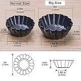 Amytalk 12 Packs Egg Tart Mold, Upgrade Bigger Size 3 x 0.9inch, Cupcake Cake Muffin Mold Tin Pan Baking Tool, Carbon Steel