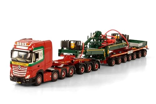 WSI for Mercedes ACTROS MP4 SLT GIGA Space 8X4 Space SLT NOOTEBOOM MWT 3+7 G. VLASTUIN 1/50 DIECAST Truck Pre-Built Model