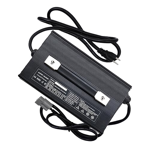36V 30A High Power Battery Charger Electric Forklift Charger with LCD Display, Suitable for Lead-Acid Batteries Charging,Black,350A