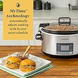 Crock-Pot 7-Quart Slow Cooker, Portable Programmable with Timer, Locking Lid, Stainless Steel; an Essential Kitchen Appliance, Perfect for Families and Gatherings