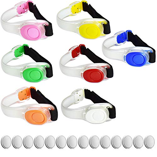 Premium LED Light Up Armband, Reflective Adjustable Wearable Silicone Running Belt Strap / Waterproof Glow in the Dark for Running Jogging Walking Cycling Concert Camping Outdoor Sports (Colorful)