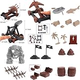 Plustopoy Medieval Castle Knight Toy Soldier Figures Army Men Toys, The Medieval Times Middle Ages DIY Castle Building Toy Piracy Knight Action Figurines with with 20 Piracies, 12 Soldiers, 8 Cavalry