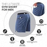 Anthem Athletics Hyperflex 7 Inch Men's Workout Shorts - Zipper Pocket Short for Running, Athletic & Gym Training - Iron Navy G2 - Medium