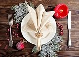 Lightnpro Flax Linen Napkins Set of 12 – Hemstitched Dinner Cloth Napkins, Washable and Reusable Natural Flax Napkins for Dining, Parties, Weddings, Holiday & Everyday Use – 18x18 Inch Natural Color