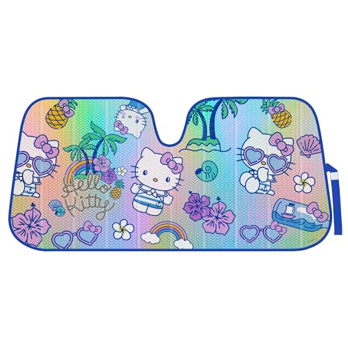 Hello Kitty Car Windshield Sun Shade - Officially Licensed Sanrio Cute Car Accessories for Women - Hello Kitty Car Accessories Sunshade for Car Windshield - Summer Sunshield for Car Window Shades