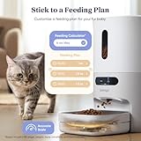 PAWSYNC Automatic Cat Feeder, Smart Scale Tracks Pet's Food Intake, App Remote Feeding, 3.6L Timed Food Dispenser for Cats and Dogs, Up to 10 Meals Per Day, Stainless Steel Bowl, Dual Power Supply