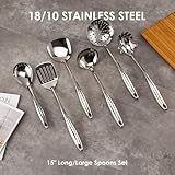 304 Stainless Steel Kitchen Utensil Set - 9 PCS Serving Utensils, Cooking Utensil, Solid Spoon, Slotted Spoon, Fork, Spatula, Ladle, Skimmer Spoon, Slotted Spatula Tunner, Spaghetti Spoon, Large Spoon