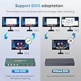 USB3.0 KVM Switch HDMI 4K@60Hz for 4 Computers Share 1 Monitor, KVM Switch 4 Port with 3 USB 3.0 Ports Share Keyboard Mouse, Support Button Switch, Plug and Play