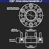 KSP 6X5.5 Wheel Spacers for Silverado Sierra,1.5"(38mm) Real Forged Spacers with 78.1mm Hub Bore M14x1.5 Studs fit for Tahoe Avalanche Express Suburban Sierra Yukon