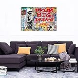 Yatsen Bridge Banksy Wall Art Paintings, Inspirational Canvas Paintings, Graffiti Pop Art Posters And Prints for Home Decor Ready to Hang - 36x24 inch