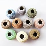 CraftyArt Cotton Crochet Thread Mercerized Tatting Thread Size 20 DIY Craft Embroidery Yarn Doilies Lacey Threads multicolor