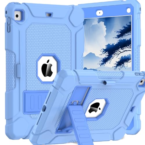 BMOUO Case for iPad 6th 5th Generation (9.7 inch, 2018/2017), Shockproof Protective iPad 9.7 Case with Built-in Stand/Pencil Holder for iPad 6th/5th Gen, Air 2, Blue