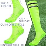 Kids Soccer Socks Boys Football Socks 6 Pairs Girls Striped Knee High Socks Baseball Softball Sports Kids Children (Mixed Colors, 7-10 Years)