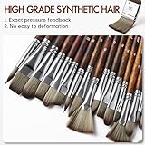 25pcs Paint Brush Set, Fuumuui Acrylic Paint Brushes, Professional Artist Series with Wide Flat, Filbert, Fan, Dagger, Cat Tongue, Round, Angle, Rigger for Oil, Acrylic Canvas Paintings, Face Painting