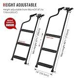 AA Products Tailgate Ladder Foldable Pickup Truck with Wide Pedal Non-Slip Sturdy Easy Install Durable Steel Omni-Directional Ladder Rack Capacity 660 lb(USPTO Patent Pending)