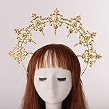 BLESSUME Halo Crown Mary Goddess Headband Women Halloween Costume Headpiece (Gold 1)