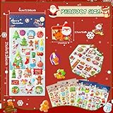 UPINS Christmas Stickers for Kids, 10 Sheets Holiday Stickers 3D Puffy Stickers Cute Snowman Reindeer Tree Santa Foam Stickers Decals for Christmas Party Favors Scrapbooking DIY Crafts