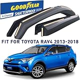 Goodyear Shatterproof in-Channel Window Deflectors for Toyota RAV4 2013-2018, Rain Guards, Window Visors for Cars, Vent Deflector, Car Accessories, 4 pcs - GY003486