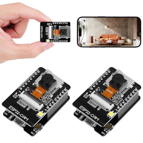 2PCS ESP32-CAM-MB, ESP32 CAM ESP32-CAM-MB W BT Board WiFi+Bluetooth Development Board, Dual Mode Micro USB to Serial Port CH-340G with OV2640 2MP Camera Module, Compatible with Arduino