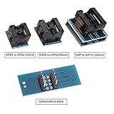 ASHATA 9 Piece Programmer Adapters Sockets Kit with 16 SOP16, 8 SOP8 to DIP8, PLCC44- DIP40, DIP SMD for TL866CS TL866A EZP2010 IC Extractor