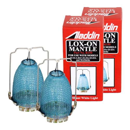 Aladdin Lox-on R150 Oil Lamp Mantle for Brighter and Cleaner Light, Set of 2