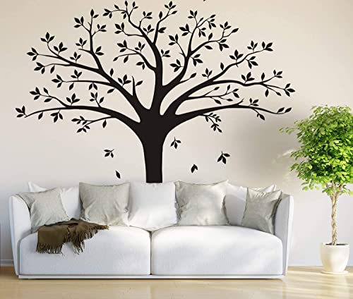 Large Family Tree Wall Decal Family Tree Photo Wall Decal Vinyl Tree Wall Stickers for Home Decoration(220 x 250 cm, Black)