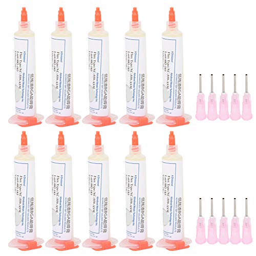 10pcs Solder Paste with Needle Dispensing Tool, NC 559 No Clean Low Flux Welding