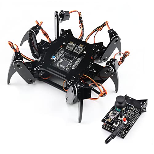 FREENOVE Hexapod Robot Kit with Remote (Compatible with Arduino IDE), App Remote Control, Walking Crawling Twisting Servo STEM Project