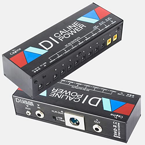 Caline Guitar Pedal Power Supply,DI Box Pedal Board Power Supply,Multi Pedal Power with AUX and USB in