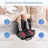 COMFIER 2 in 1 Foot Massager Machine & Ottoman Rest,Shiatsu Foot and Calf Massager with Heat,Kneading,Vibration,Compression Massagers for Feet,Ankle,Leg,Tired Muscles & Plantar Fasciitis