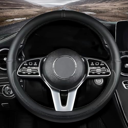 Custom fit for Lexus Car Steering Wheel Cover, Nappa Leather Car Steering Wheel Cover Non-Slip Steering Wheel Cove-r, Designed for Lexus Interior Accessories (Black,for Lexus)