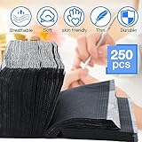 Newwiee 250 Pcs Disposable Nail Table Towels Mat, 13'' x 18'' Patient Bibs 3 Ply Waterproof Tattoo Bibs Nail Towels Paper Tray Covers Clean Pads Tattoo Supplies (Black)