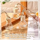 Rtteri 100 Pcs Car Air Freshener Hanging Bottle Empty Glass Perfume Diffuser Bottles Refillable Car Air Freshener Pendant Aromatherapy Fragrance Vials Ornament(Diamond)