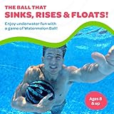 Watermelon Ball – The Ultimate Swimming Pool Game | Pool Ball for Under Water Passing, Dribbling, Diving and Pool Games for Teens, Kids, or Adults | Balls Fills with Water (9 inch Ball (Blue))