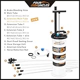 FOUR UNCLES 6.5L Fluid Extractor - Pneumatic/Manual Vacumm Oil Extractor with Pump Tank Remover & 5 Tubes for Engine Oil Change and a Bleeding Hose with Universal Adpater for Brake Bleeding