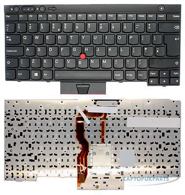 Comp XP New Genuine USB QWERTY Keyboard for Lenovo Thinkpad T530 T430 T430s X230 W530, 104 Keys, Black, Modern, Ergonomic, Ambidextrous, Music Theme