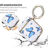 OLEBAND Airpod Case Cover with Keychain and Cute Skin,Hard and Shockproof Ipods Case Cover for Women and Girls,Accessory Sets Air pod 2 and 1(Butterfly)