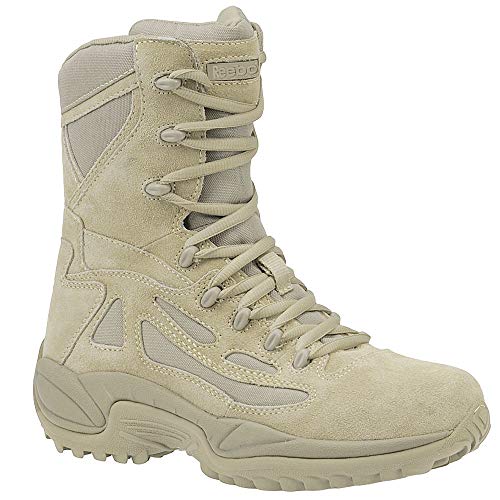 Reebok mens Rapid Response Rb Safety Toe 8" Stealth With Side Zipper Military & Tactical Boot, Desert Tan, 11 US