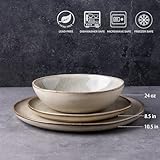 AmorArc Ceramic Dinnerware Sets,Handmade Reactive Glaze Plates and Bowls Set,Highly Chip and Crack Resistant | Dishwasher & Microwave Safe Dishes Set,Service for 6 (18pc)