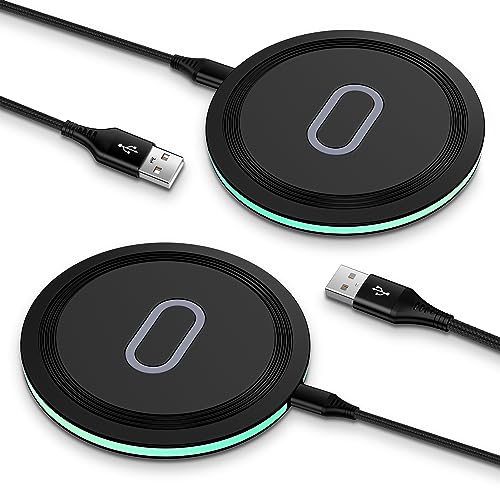 Samsung Fast Wireless Charger Pad, 2 Pack 15W Wireless Charging Pad Fast Charging Station for Samsung Galaxy S24 S25 S23 FE S23 S22 S21 Note 20,iPhone 16 15 14 13 Pro Max,Google Pixel 9 8a 8Pro 7a 7