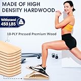 Portable Wooden Slant Board for Calf Stretching Squats Calf Stretcher Pilates Physical Therapy Equipment Adjustable Incline Board for Knees Ankle Heel Feet Leg