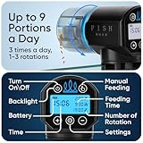 FISHNOSH Automatic Fish Feeder for Aquarium - New Generation 2025, Auto Food Dispenser with Timer for Small Tank, Big Aquariums & Pond (Blue)