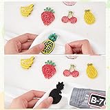 FINGERINSPIRE 6PCS Fruit Beaded Sew on Patches 6 Style Cherry Pineapple Banana Mango Strawberry Cloth Appliques Patches Handmade Beaded Appliques for Clothes, Dress, Hat, Jeans, DIY Decoration